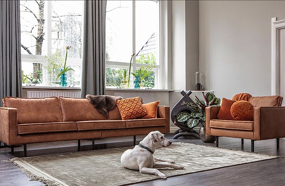 WOOOD 3-Sitzer "Rodeo Sofa", in Lederoptik, Breite 277 ccm günstig online kaufen