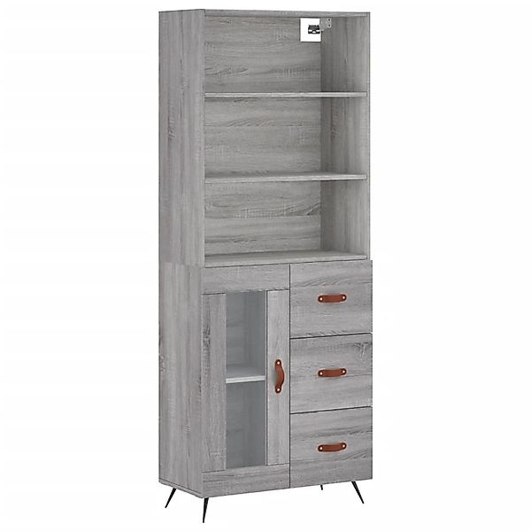 vidaXL Highboard Grau Sonoma 69,5x34x180 cm Holzwerkstoff 3189483 günstig online kaufen