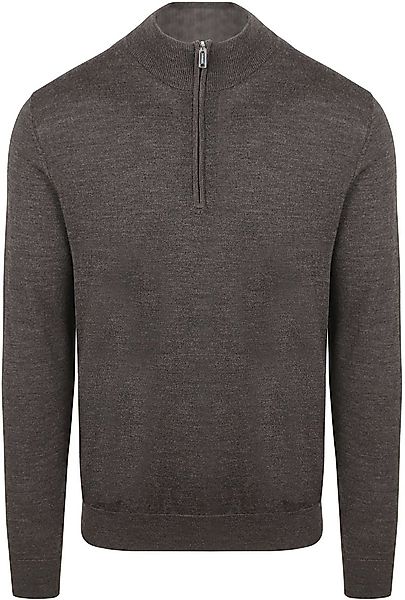 Profuomo Half Zip Pullover Merinowolle Dunkelbraun - Größe XL günstig online kaufen