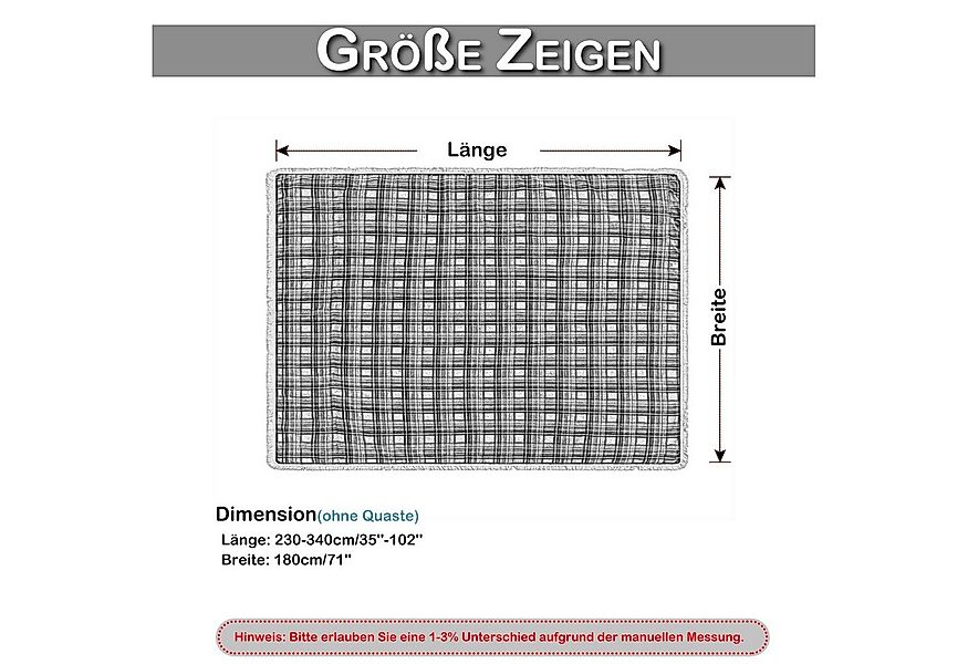 BTTO Sofaschoner Sofahusse Sofadecke mit Quasten, Weihnachten kariert,Weich günstig online kaufen