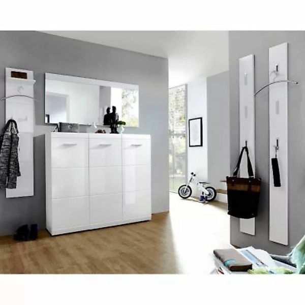 Lomadox Komplettes-Garderoben-Set DANARO-01 Hochglanz weiß (5-teilig), B x günstig online kaufen
