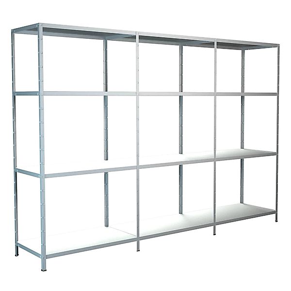 Schulte Steck-Grund- und 2 x Anbauregale 180 cm x 280 cm x 35 cm Weiß günstig online kaufen