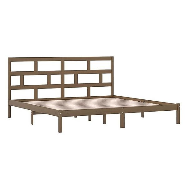 vidaXL Bettgestell Massivholzbett Honigbraun Kiefer 200x200 cm Doppelbett B günstig online kaufen