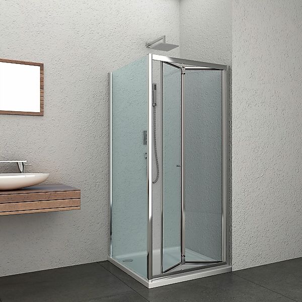 Sanotechnik Duschwand »Elite Chrom«, BxH: 90 x 195 cm, Fixglaselement mit A günstig online kaufen