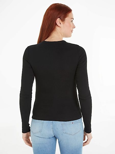 Tommy Jeans Langarmshirt "Slim Essential Rib Longsleeve Rippshirt" günstig online kaufen