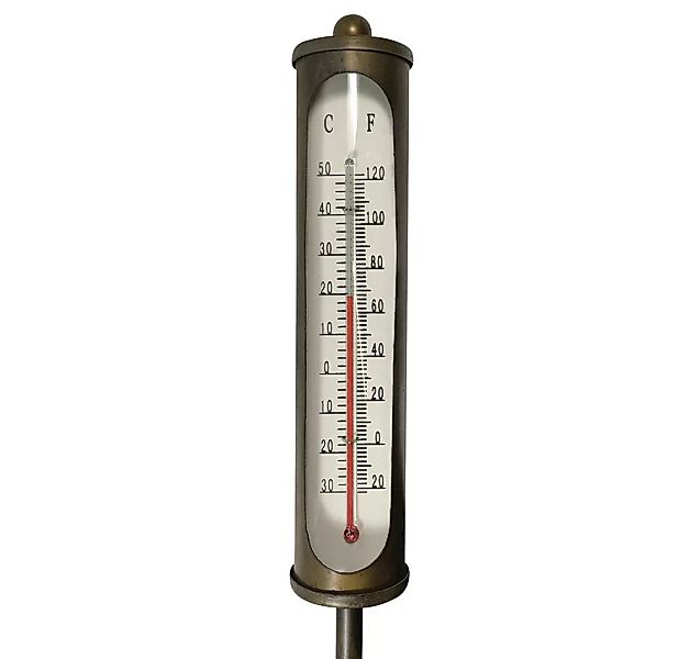 Gartenstecker mit Thermometer Vintage-Stil Eisen Braun Gartenthermometer 11 günstig online kaufen