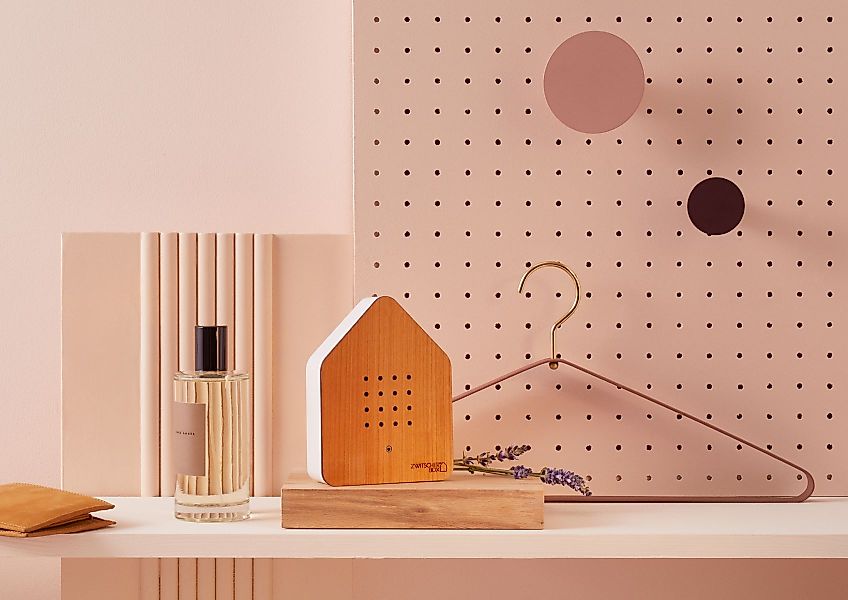 Zwitscherbox Holz Kirschholz/Weiß + Gratiszugabe Saugnapfaufhänger günstig online kaufen