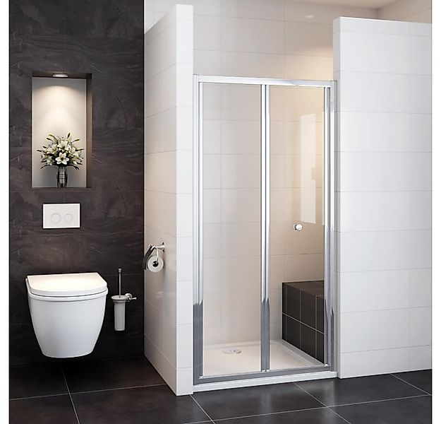 Duschparadies Dusch-Falttür 185cm Schiebetür Bifold-Tür Nischentür Duschabt günstig online kaufen