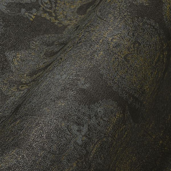 Bricoflor Schwarze Tapete mit Paisley Muster Orientalisch Vintage Vliestape günstig online kaufen