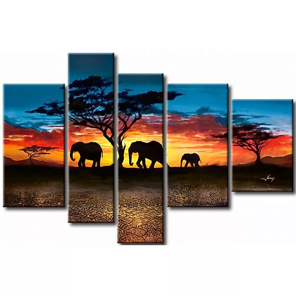 Wandbild Elefantenwanderung XXL günstig online kaufen