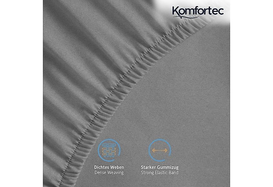 Komfortec Spannbettlaken Jersey Spannbettuch, 90x200, 140x200, 160x200, 180 günstig online kaufen