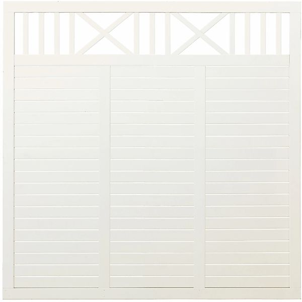 Sichtschutzzaun Nostalgi Nadelholz Weiß 180 cm x 180 cm günstig online kaufen