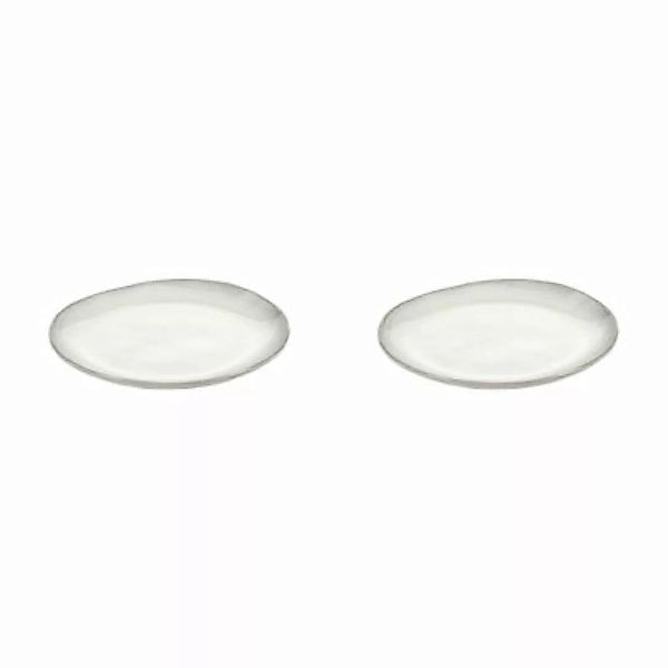Dessertteller La Mère keramik weiß / Ø 18 cm - 2er-Set - Serax - Weiß günstig online kaufen