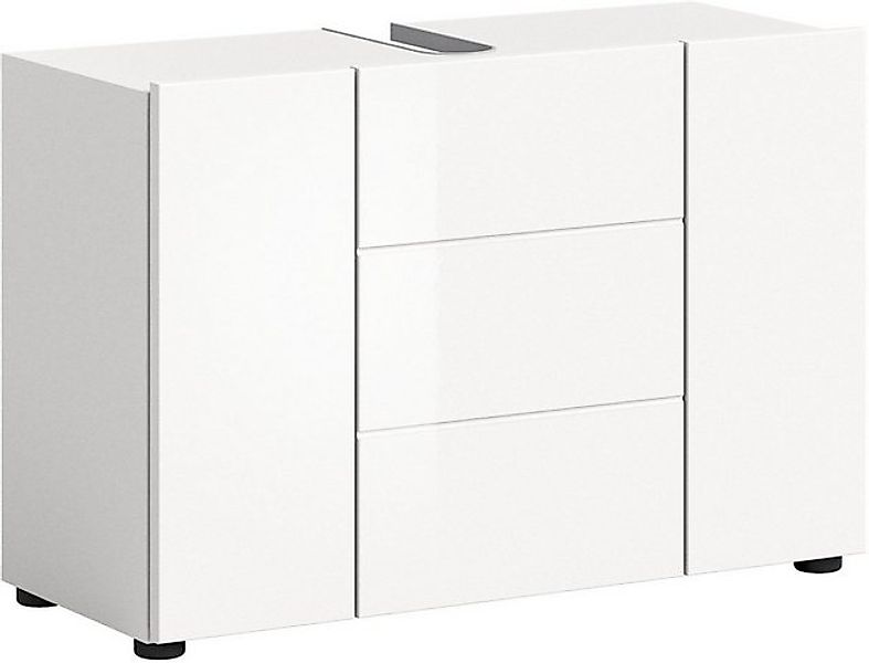 welltime Waschbeckenunterschrank "BIEL, TOPSELLER, Breite 82 cm, 3 Türen, 2 günstig online kaufen
