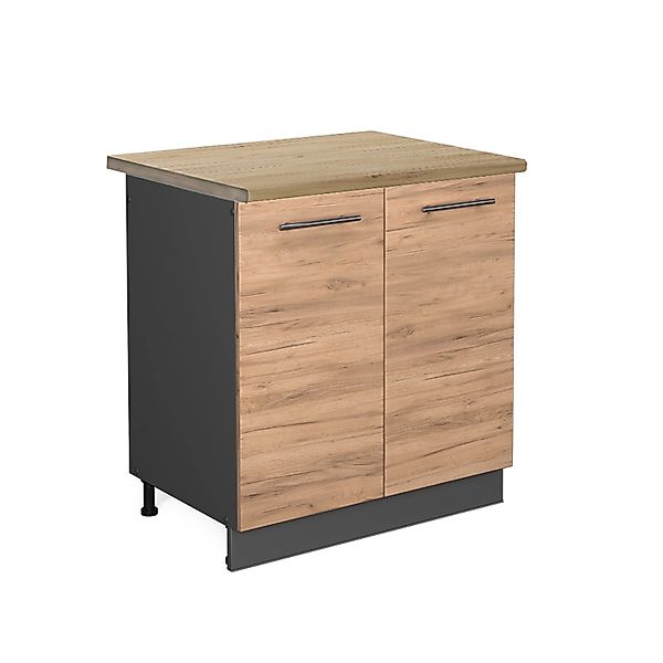 Vicco Spülenunterschrank Fame-Line Goldkraft Eiche/Anthrazit 80 cm AP Eiche günstig online kaufen