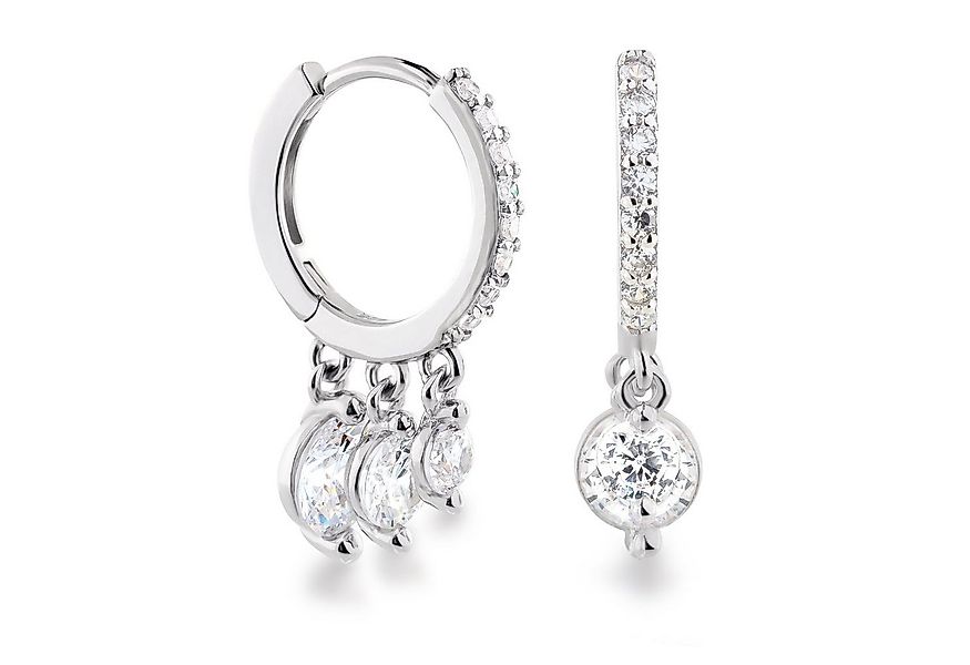 Schöner-SD Paar Creolen Filigrane Silberohrringe mit mehreren hängenden Zir günstig online kaufen