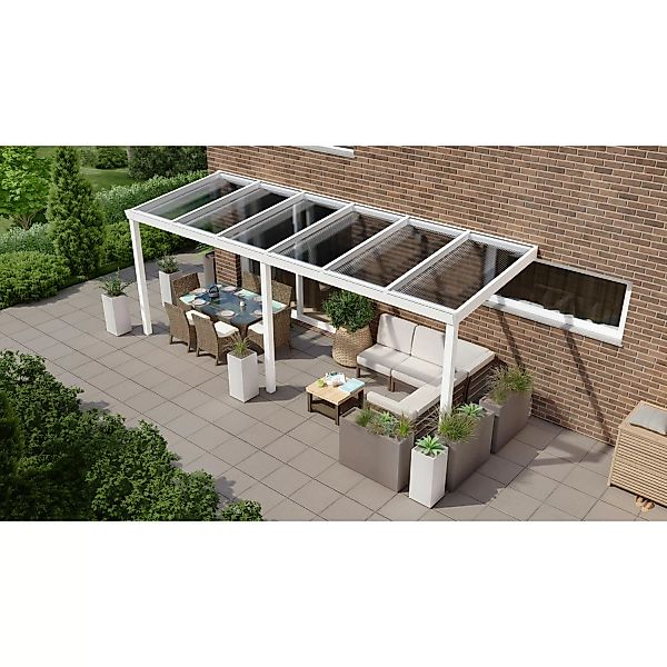 Terrassenüberdachung Professional 600 cm x 200 cm Weiß PC Klar günstig online kaufen