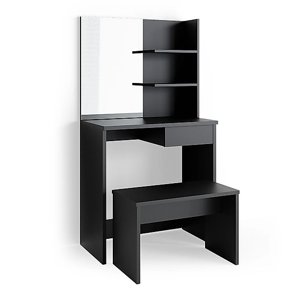 Vicco Schminktisch Dekos Schwarz 75 cm mit Bank günstig online kaufen