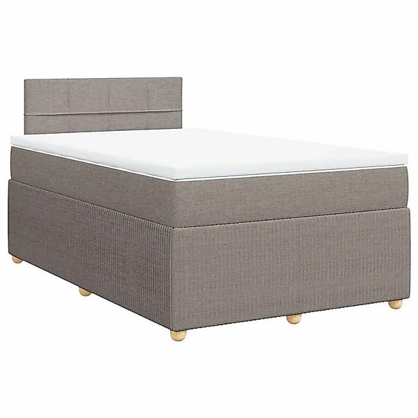 vidaXL Boxspringbett mit Matratze Taupe 120x200 cm Stoff 3287427 günstig online kaufen