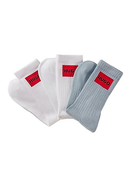 HUGO Freizeitsocken 3P QS RIB LABEL (Packung, 3-Paar, 3er) mit kontrastfarb günstig online kaufen