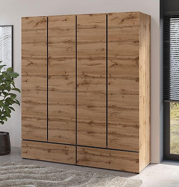 Home affaire Drehtürenschrank "Cross, moderner griffloser Kleiderschrank", günstig online kaufen