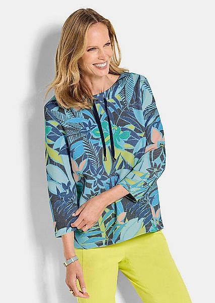 GOLDNER Sweatshirt Druckpullover mit Dschungel-Design Druckshirt mit U-Boot günstig online kaufen