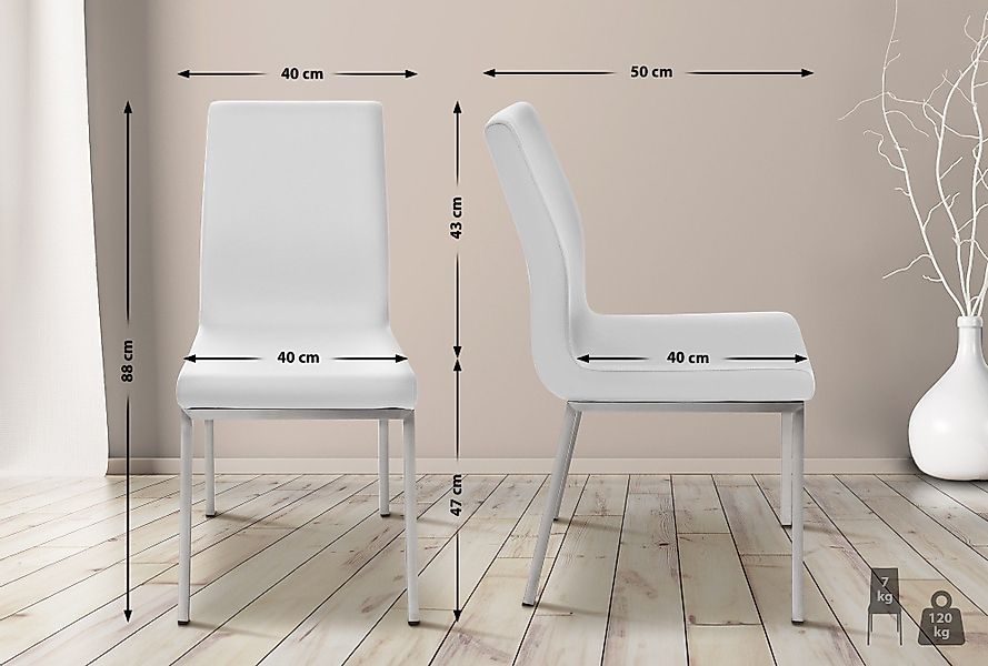 CLP Esszimmerstuhl Colmar, Kunstlederbezug, Gestell aus günstig online kaufen