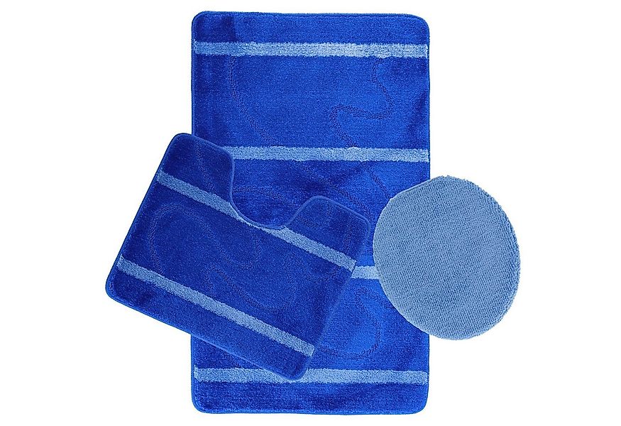 Almina Badematte 3-Teilig Bad Garnitur Badvorleger Kleine Streifenmuster ru günstig online kaufen