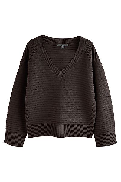Next V-Ausschnitt-Pullover Gerippter Strickpullover mit V-Ausschnitt günstig online kaufen