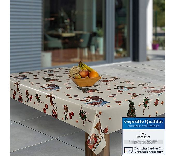 laro Tischdecke Wachstuch-Tischdecken Abwaschbar Weihnachten Schneemann Ges günstig online kaufen