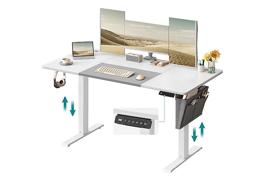 SONGMICS Schreibtisch Höhenverstellbarer elektrisch, USB-C-Anschluss (mit S günstig online kaufen