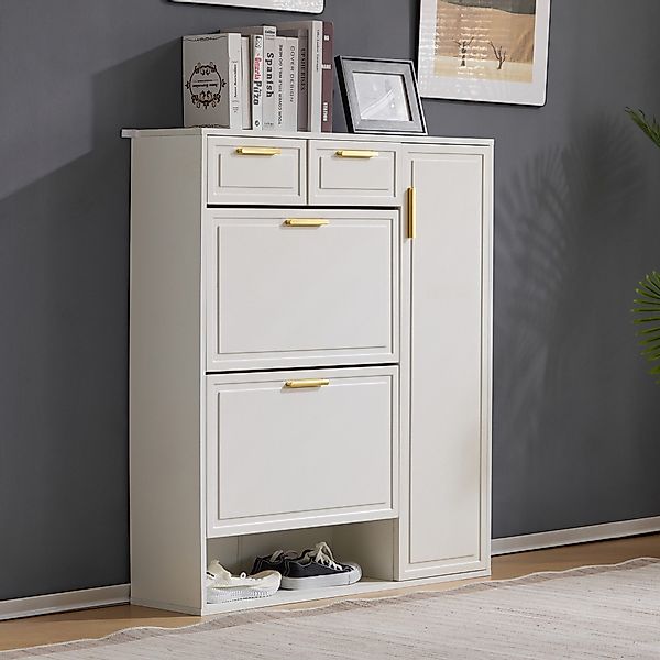 STILVORA Schuhschrank weiß Schuhkipper mit schublade,Klappschuhregal günstig online kaufen