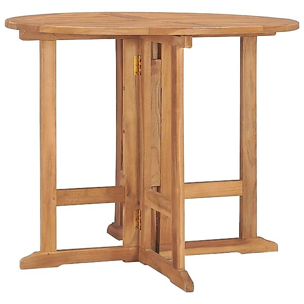 vidaXL Klappbarer Garten-Esstisch Ø90x75 cm Massivholz Teak 315446 günstig online kaufen