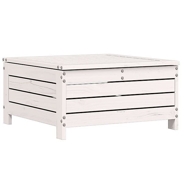 vidaXL Sofaelement Gartenhocker mit Kissen Weiß günstig online kaufen
