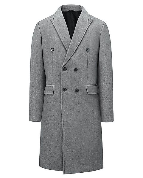 Allthemen Wollmantel Herren Knielang Zweireihig Langmantel Winter Herrenman günstig online kaufen