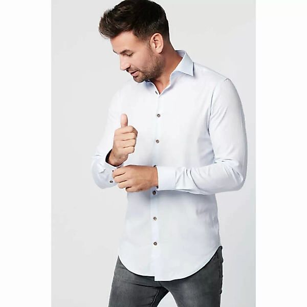 Nachhaltige Langarm Herren Hemd Blue Fun Slim Fit Bio Baumwolle günstig online kaufen