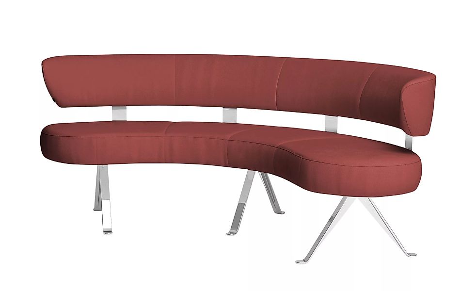 JOOP! Halbrunde Leder-Eckbank  Lounge - rot - 213 cm - 84 cm - 104 cm - Bän günstig online kaufen
