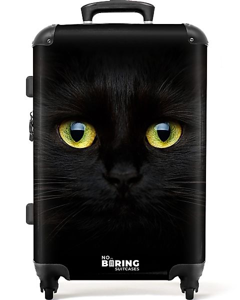NoBoringSuitcases.com© Hartschalen-Trolley Schwarze Katze mit hellen günstig online kaufen