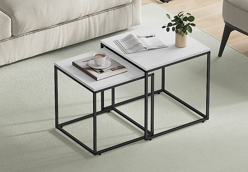 Home Collective Couchtisch 2er Set Beistelltisch Loft Design 2in1 Verschach günstig online kaufen