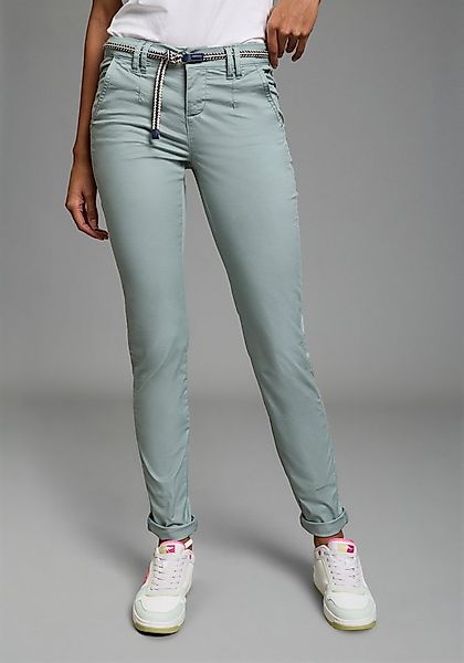 KangaROOS Chinohose (Set, 2-tlg., mit Gürtel) in schmaler Form, mit Kordel günstig online kaufen