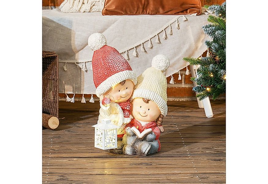 HOMCOM Weihnachtsfigur Weihnachtswichtel mit Buch und Laterne, 45 cm, mit L günstig online kaufen
