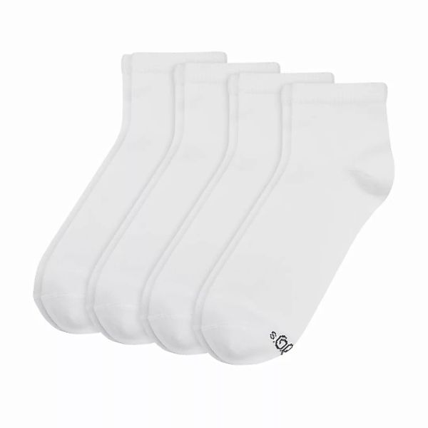 s.Oliver Unisex Socken, 4er Pack - Quarter, einfarbig Weiß 39-42 günstig online kaufen