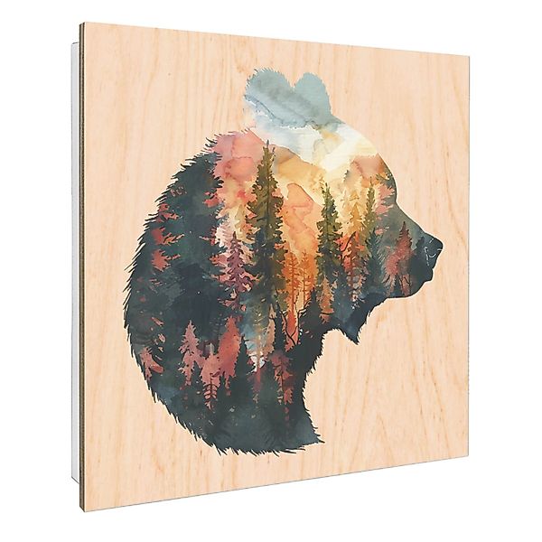Banjado Schlüsselkasten mit Holzfront 30x30cm Weiß Scharnier Links 50 Haken günstig online kaufen