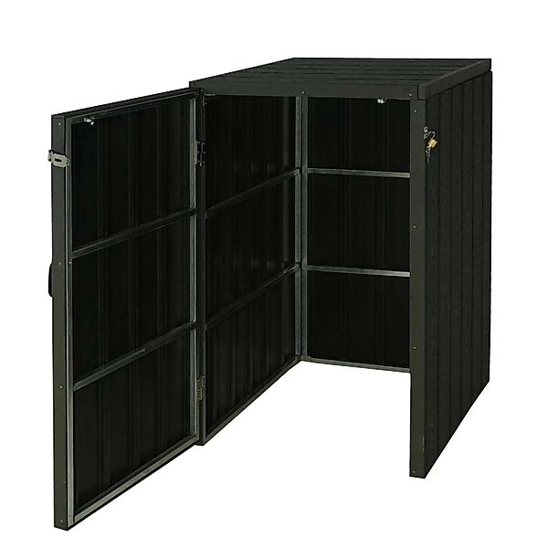 Proregal XL 1er-/2er-WPC-Mülltonnenverkleidung HxBxT 117x80x105 cm Metall H günstig online kaufen