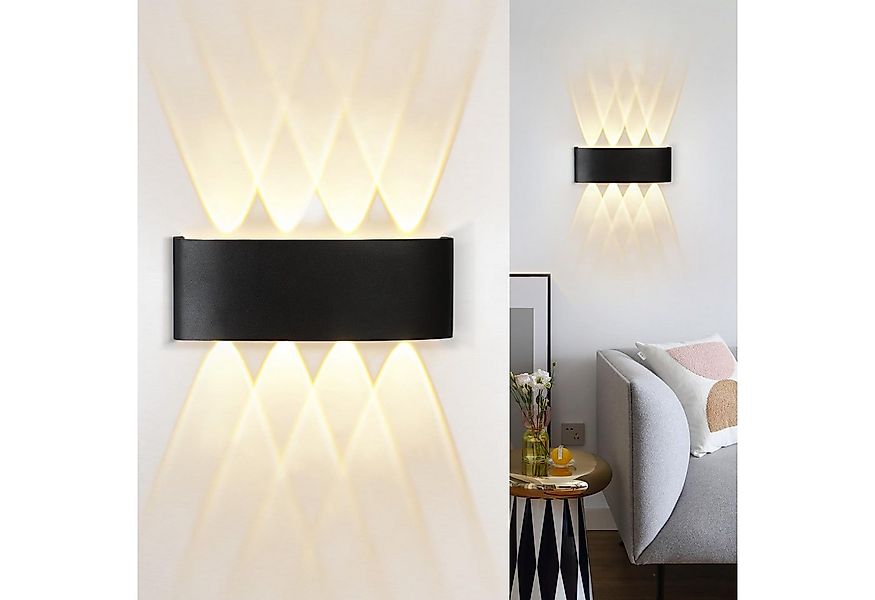 Nettlife Wandleuchte Innen & Aussen Wandlampe Schwarz, LED fest integriert, günstig online kaufen