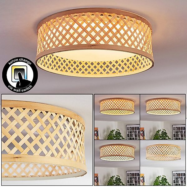 hofstein Deckenleuchte Deckenlampe aus Metall/Bambus/Kunststoff in günstig online kaufen