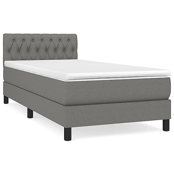 Vidaxl Boxspringbett Mit Matratze Dunkelgrau 100x200 Cm Stoff günstig online kaufen