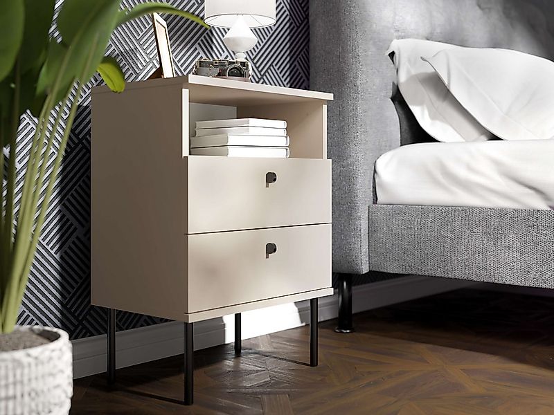 Home affaire Nachttisch Elyria, Metallgriffe, FSC-zertifizierter Holzwerkst günstig online kaufen