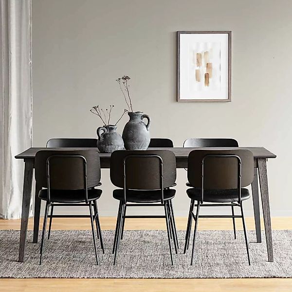 Esszimmermöbelset im Skandi Design sechs Stühle (siebenteilig) günstig online kaufen