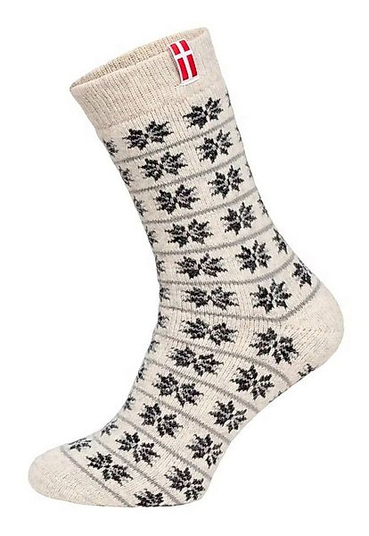 HomeOfSocks Socken Wollsocken Skandinavisch Dänemark wollweiss/schwarz - 1 günstig online kaufen